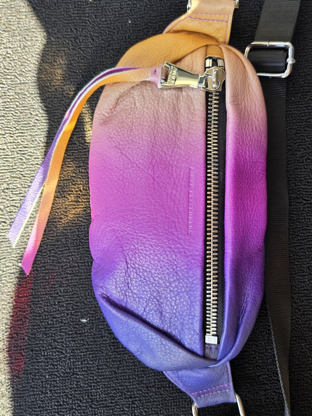 Aimee Kestenberg Pink-Purple Gradient Leather Crossbody Sling